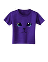 Blue-Eyed Cute Cat Face Toddler T-Shirt Dark-Toddler T-Shirt-TooLoud-Purple-2T-Davson Sales