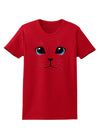 Blue-Eyed Cute Cat Face Womens Dark T-Shirt-TooLoud-Red-X-Small-Davson Sales