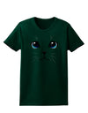 Blue-Eyed Cute Cat Face Womens Dark T-Shirt-TooLoud-Forest-Green-Small-Davson Sales