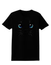 Blue-Eyed Cute Cat Face Womens Dark T-Shirt