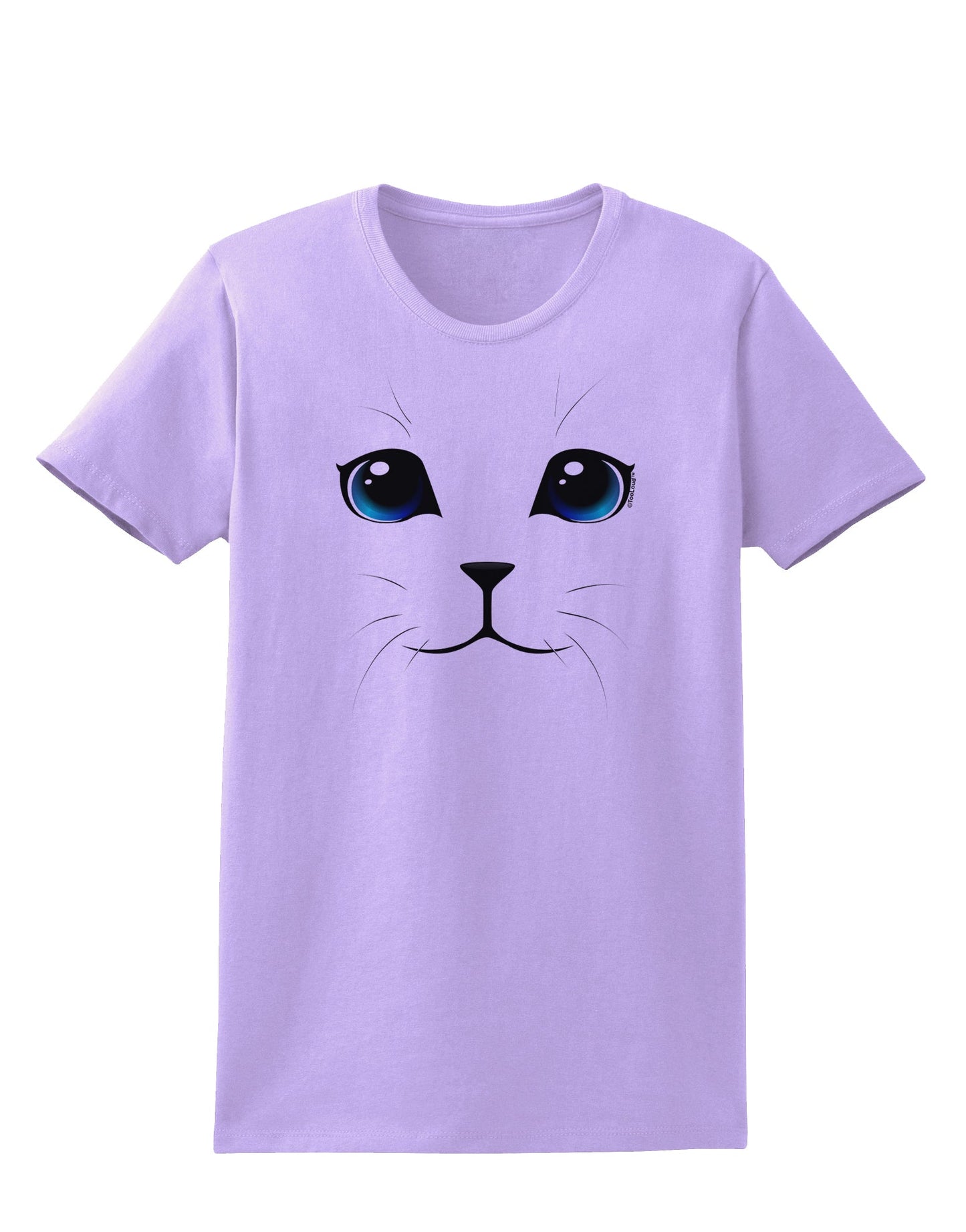 Blue-Eyed Cute Cat Face Womens T-Shirt-Womens T-Shirt-TooLoud-Lavender-X-Small-Davson Sales