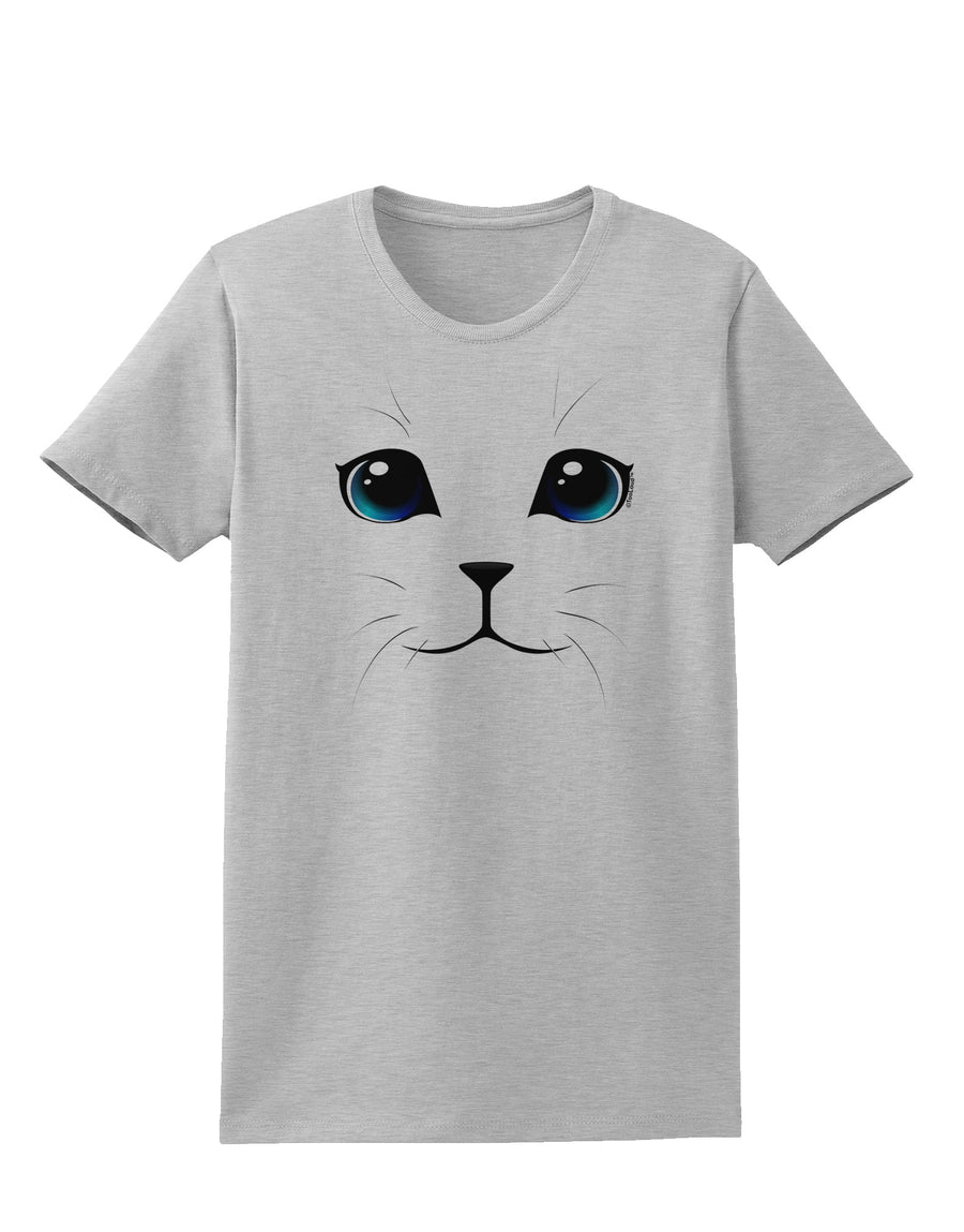 Blue-Eyed Cute Cat Face Womens T-Shirt-Womens T-Shirt-TooLoud-White-X-Small-Davson Sales