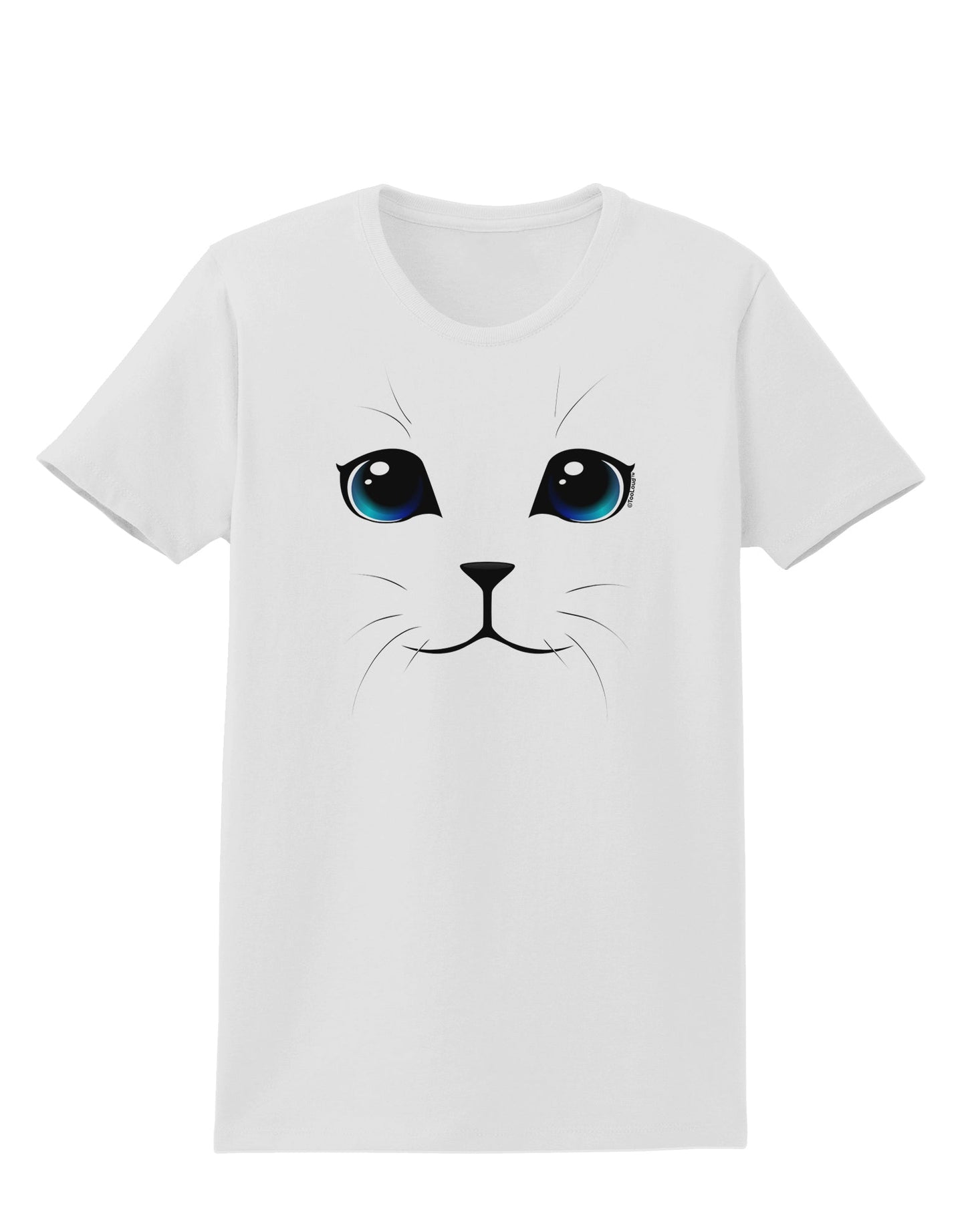 Blue-Eyed Cute Cat Face Womens T-Shirt-Womens T-Shirt-TooLoud-White-X-Small-Davson Sales