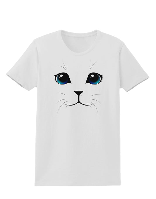 Blue-Eyed Cute Cat Face Womens T-Shirt-Womens T-Shirt-TooLoud-White-X-Small-Davson Sales