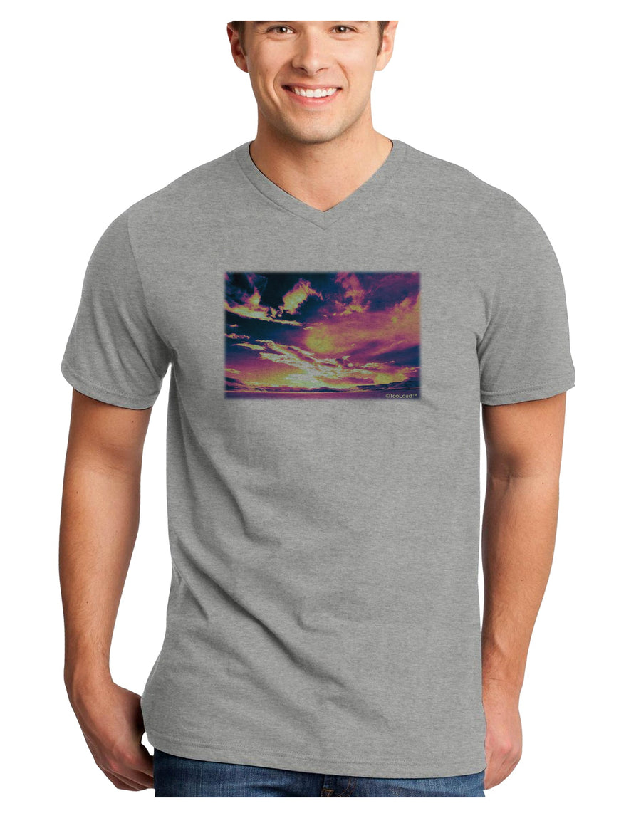 Blue Mesa Reservoir Surreal Adult V-Neck T-shirt-Mens V-Neck T-Shirt-TooLoud-White-Small-Davson Sales