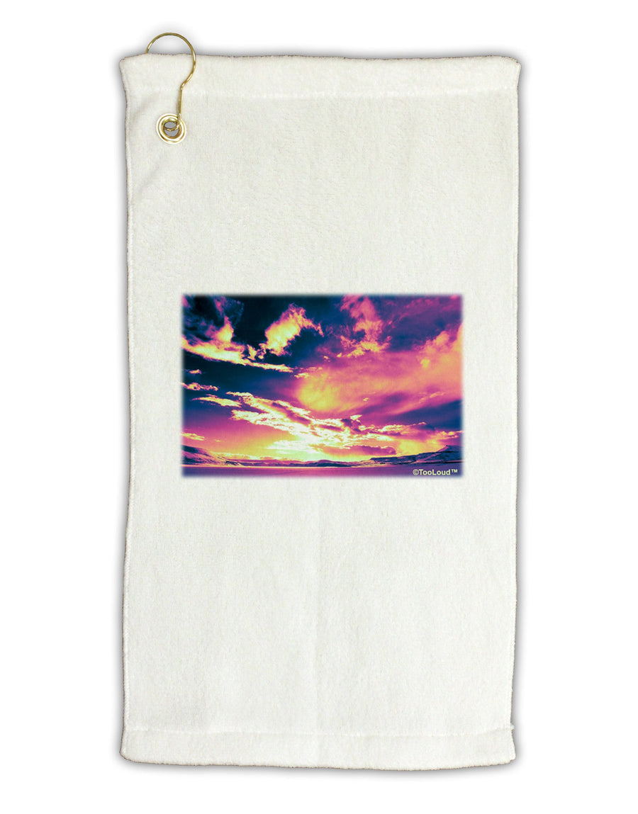 Blue Mesa Reservoir Surreal Micro Terry Gromet Golf Towel 11&#x22;x19-Golf Towel-TooLoud-White-Davson Sales