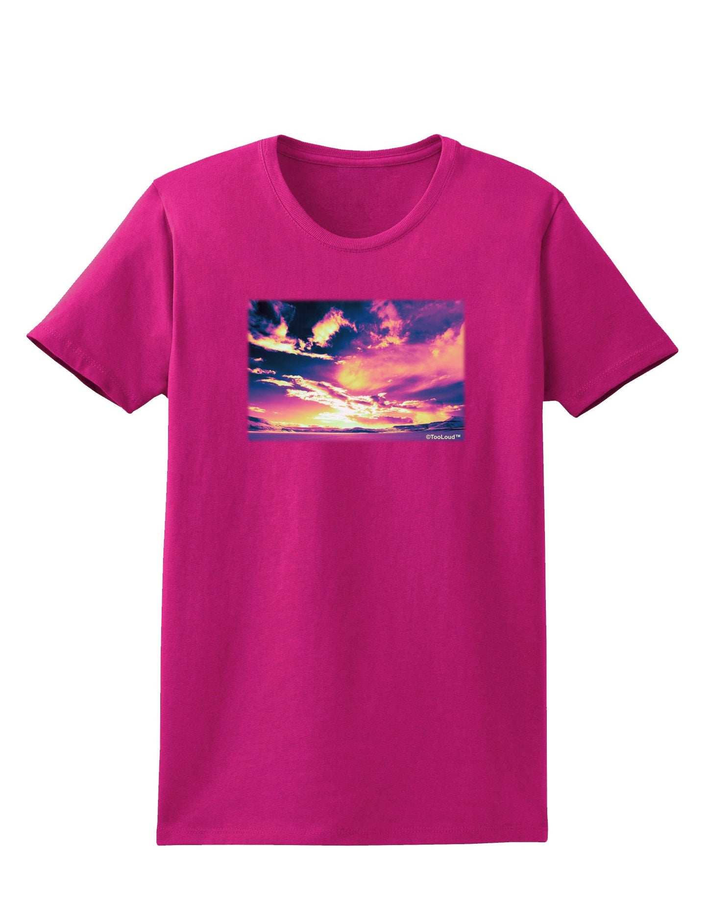 Blue Mesa Reservoir Surreal Womens Dark T-Shirt-TooLoud-Hot-Pink-Small-Davson Sales