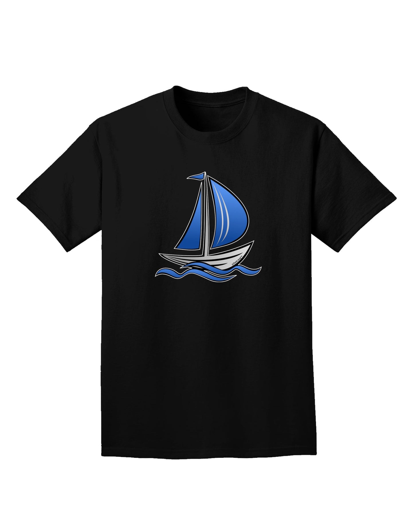 Blue Sailboat Adult Dark T-Shirt-Mens T-Shirt-TooLoud-Black-Small-Davson Sales