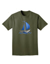 Blue Sailboat Adult Dark T-Shirt-Mens T-Shirt-TooLoud-Military-Green-Small-Davson Sales