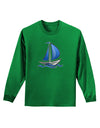 Blue Sailboat Adult Long Sleeve Dark T-Shirt-TooLoud-Kelly-Green-Small-Davson Sales