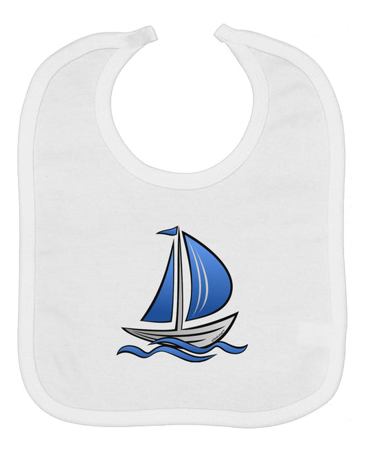 Blue Sailboat Baby Bib