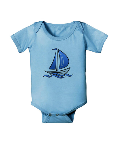 Blue Sailboat Baby Romper Bodysuit-Baby Romper-TooLoud-LightBlue-06-Months-Davson Sales