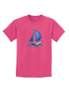 Blue Sailboat Childrens Dark T-Shirt-Childrens T-Shirt-TooLoud-Sangria-X-Small-Davson Sales