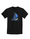 Blue Sailboat Childrens Dark T-Shirt-Childrens T-Shirt-TooLoud-Black-X-Small-Davson Sales