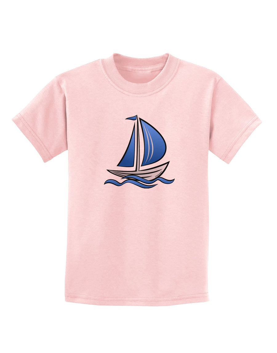 Blue Sailboat Childrens T-Shirt-Childrens T-Shirt-TooLoud-White-X-Small-Davson Sales