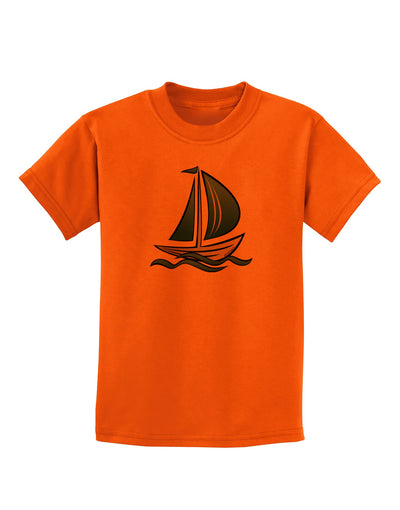 Blue Sailboat Childrens T-Shirt-Childrens T-Shirt-TooLoud-Orange-X-Small-Davson Sales