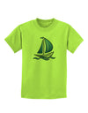 Blue Sailboat Childrens T-Shirt-Childrens T-Shirt-TooLoud-Lime-Green-X-Small-Davson Sales