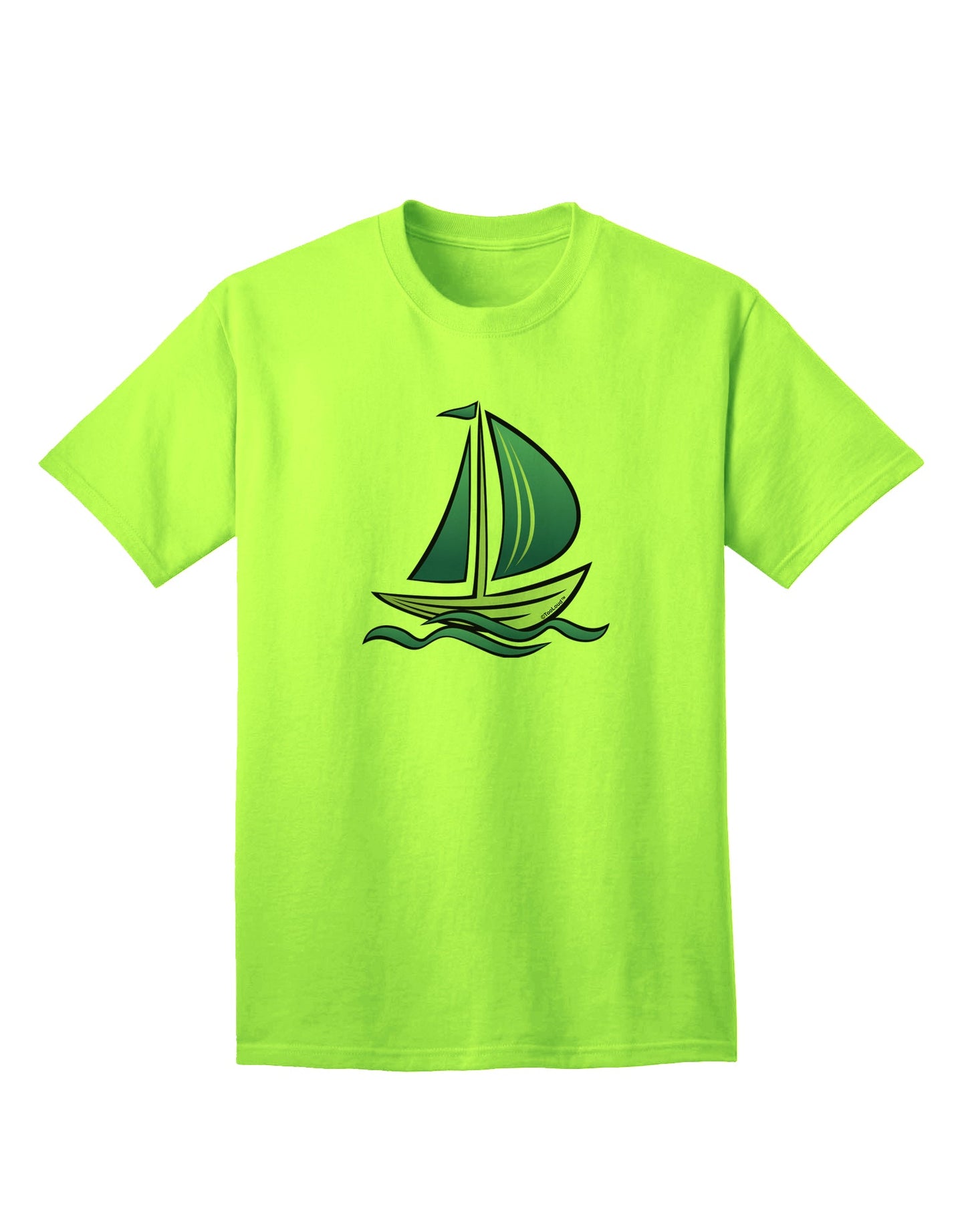 Blue Sailboat Graphic Adult T-Shirt - Premium Quality-Mens T-shirts-TooLoud-Neon-Green-Small-Davson Sales