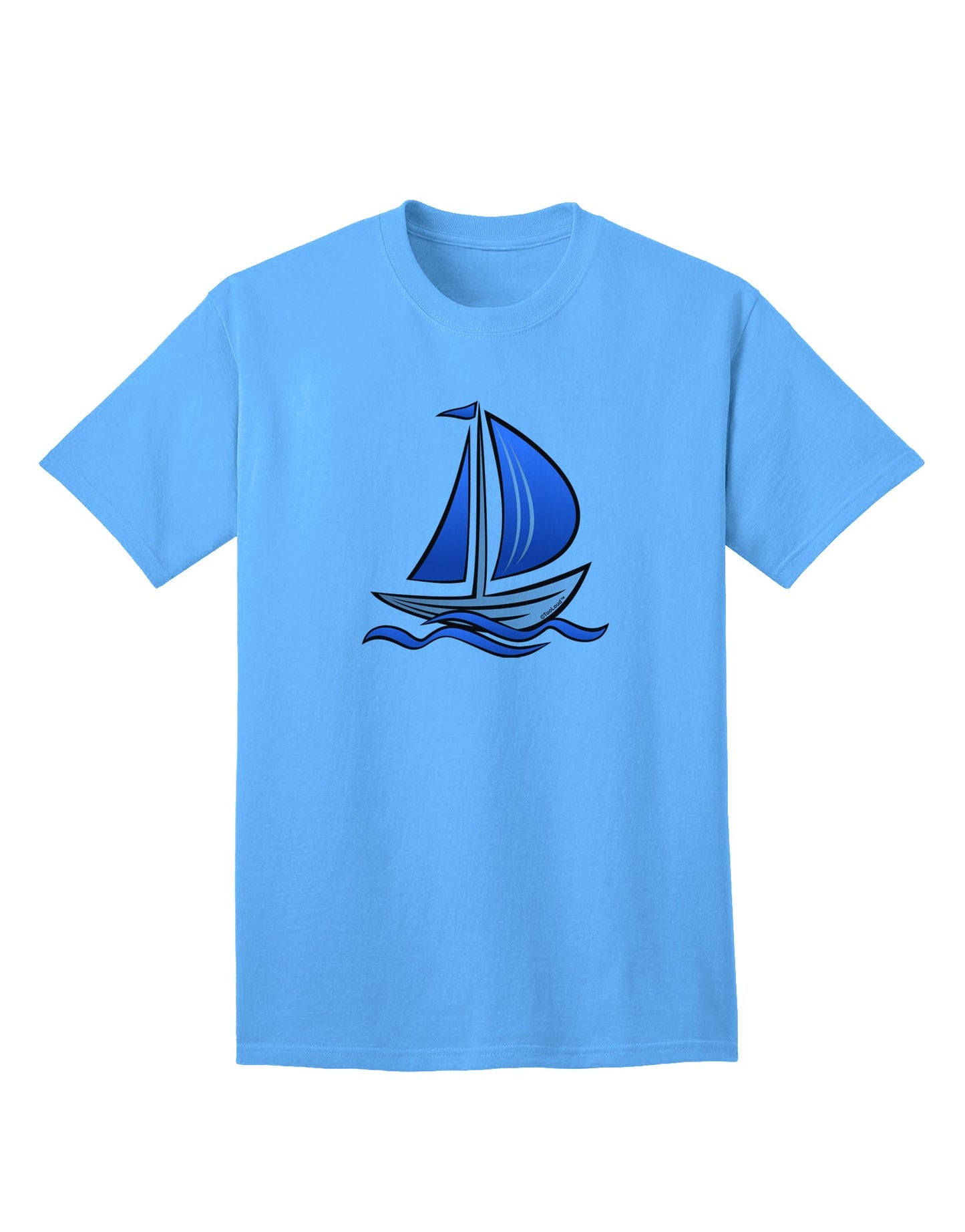 Blue Sailboat Graphic Adult T-Shirt - Premium Quality-Mens T-shirts-TooLoud-Aquatic-Blue-Small-Davson Sales