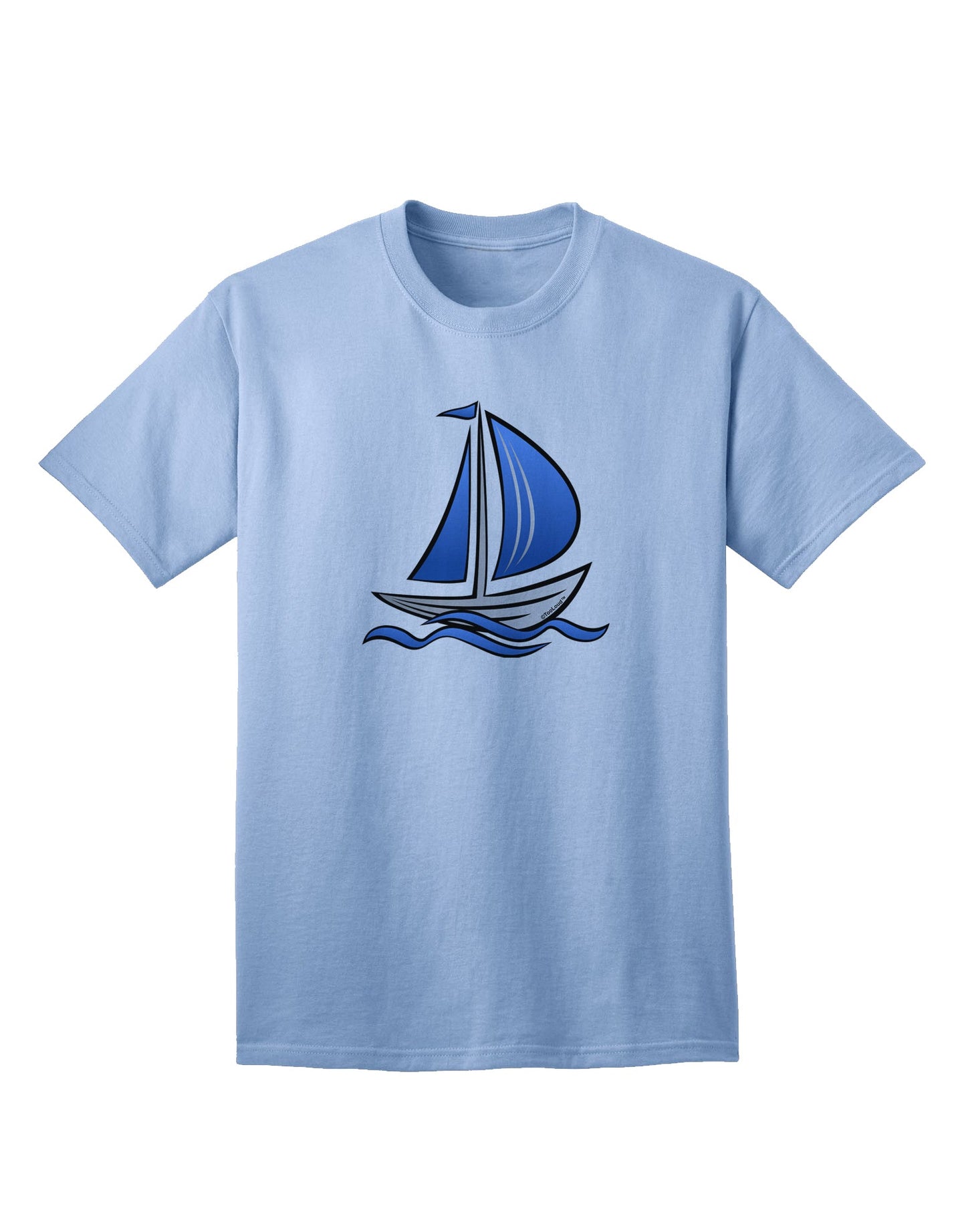 Blue Sailboat Graphic Adult T-Shirt - Premium Quality-Mens T-shirts-TooLoud-Light-Blue-Small-Davson Sales