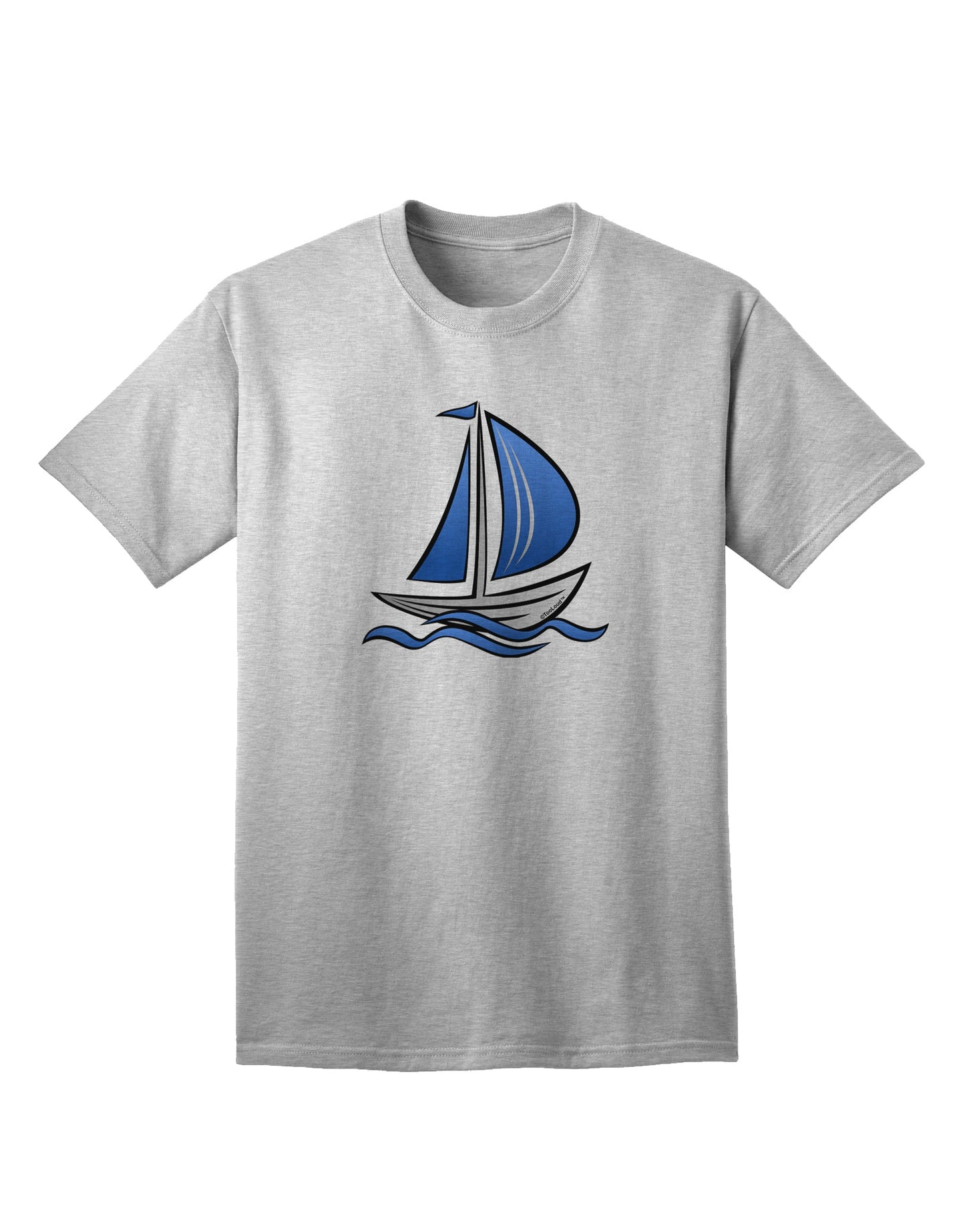 Blue Sailboat Graphic Adult T-Shirt - Premium Quality-Mens T-shirts-TooLoud-AshGray-Small-Davson Sales