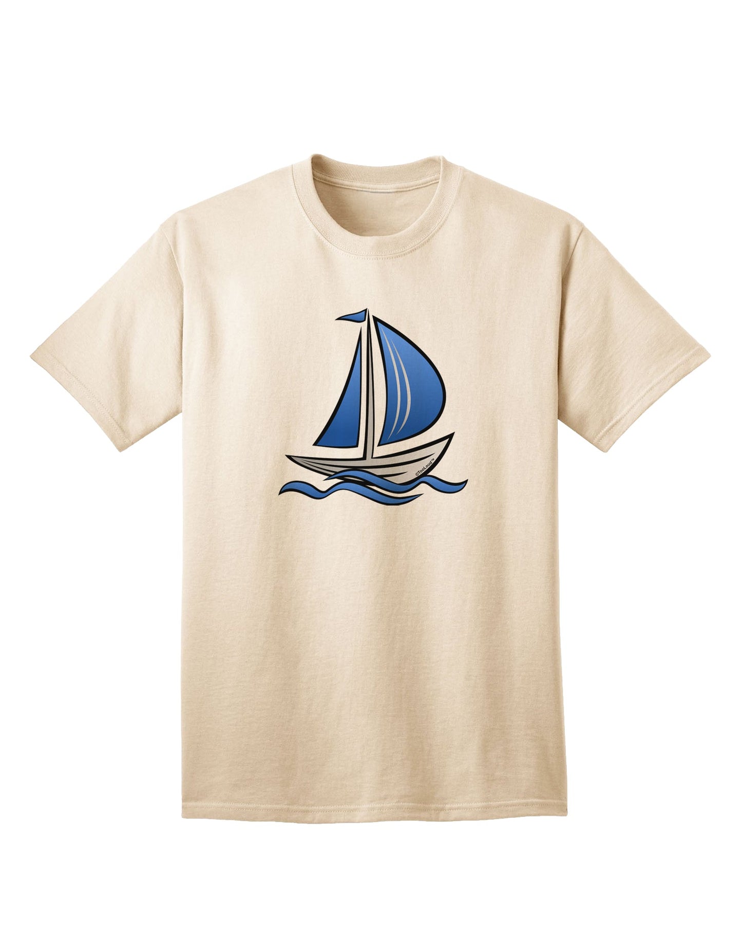 Blue Sailboat Graphic Adult T-Shirt - Premium Quality-Mens T-shirts-TooLoud-Natural-Small-Davson Sales