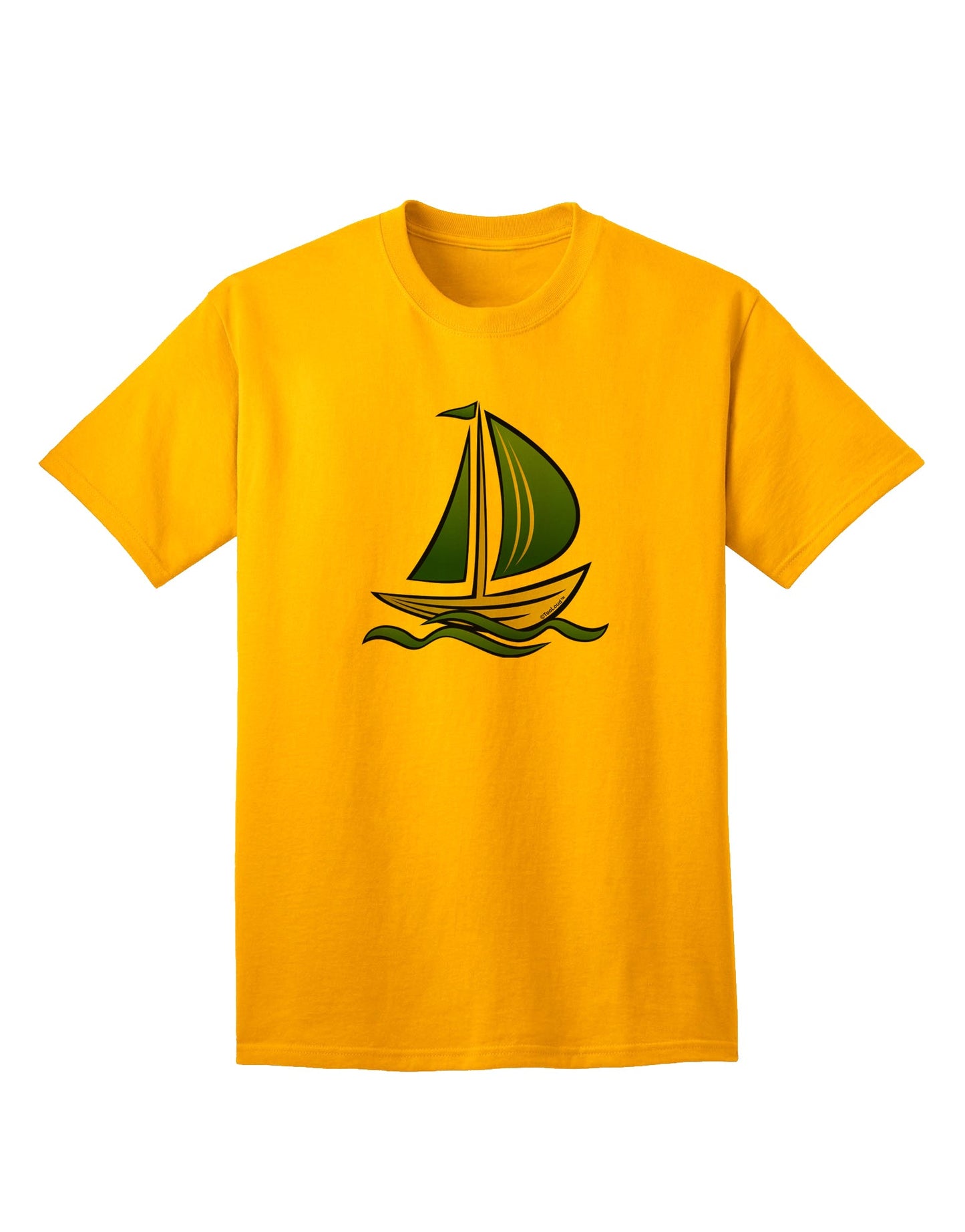 Blue Sailboat Graphic Adult T-Shirt - Premium Quality-Mens T-shirts-TooLoud-Gold-Small-Davson Sales