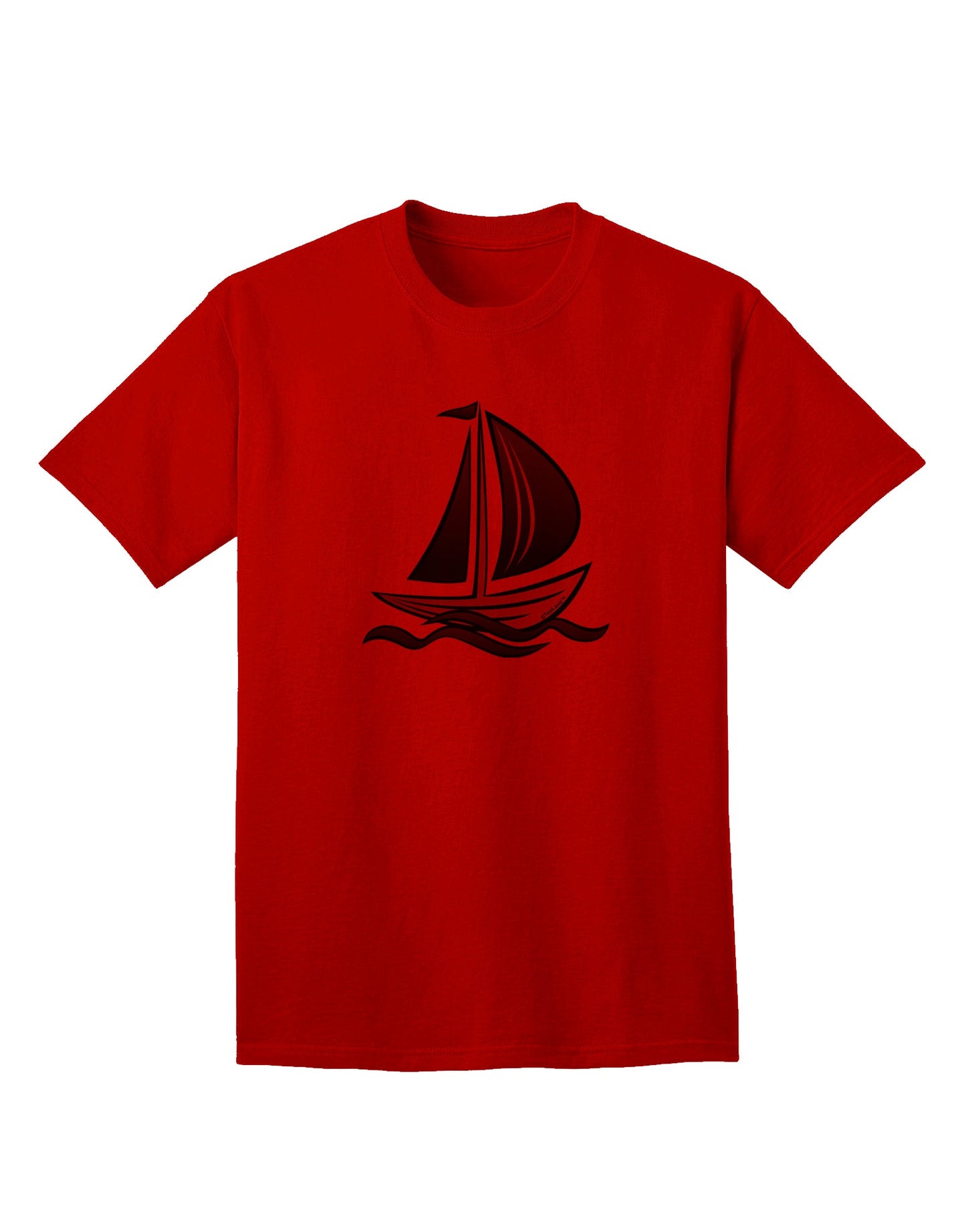 Blue Sailboat Graphic Adult T-Shirt - Premium Quality-Mens T-shirts-TooLoud-Red-Small-Davson Sales