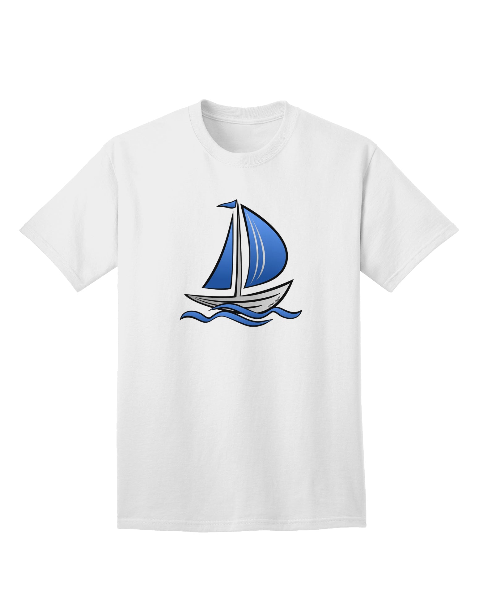 Blue Sailboat Graphic Adult T-Shirt - Premium Quality-Mens T-shirts-TooLoud-White-Small-Davson Sales