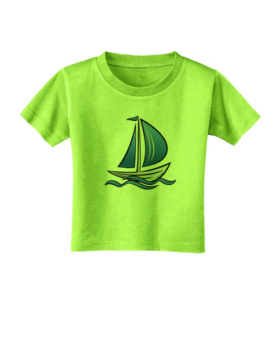 Blue Sailboat Toddler T-Shirt-Toddler T-Shirt-TooLoud-Lime-Green-2T-Davson Sales