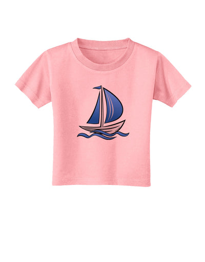 Blue Sailboat Toddler T-Shirt-Toddler T-Shirt-TooLoud-Candy-Pink-2T-Davson Sales