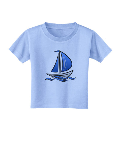 Blue Sailboat Toddler T-Shirt-Toddler T-Shirt-TooLoud-Aquatic-Blue-2T-Davson Sales