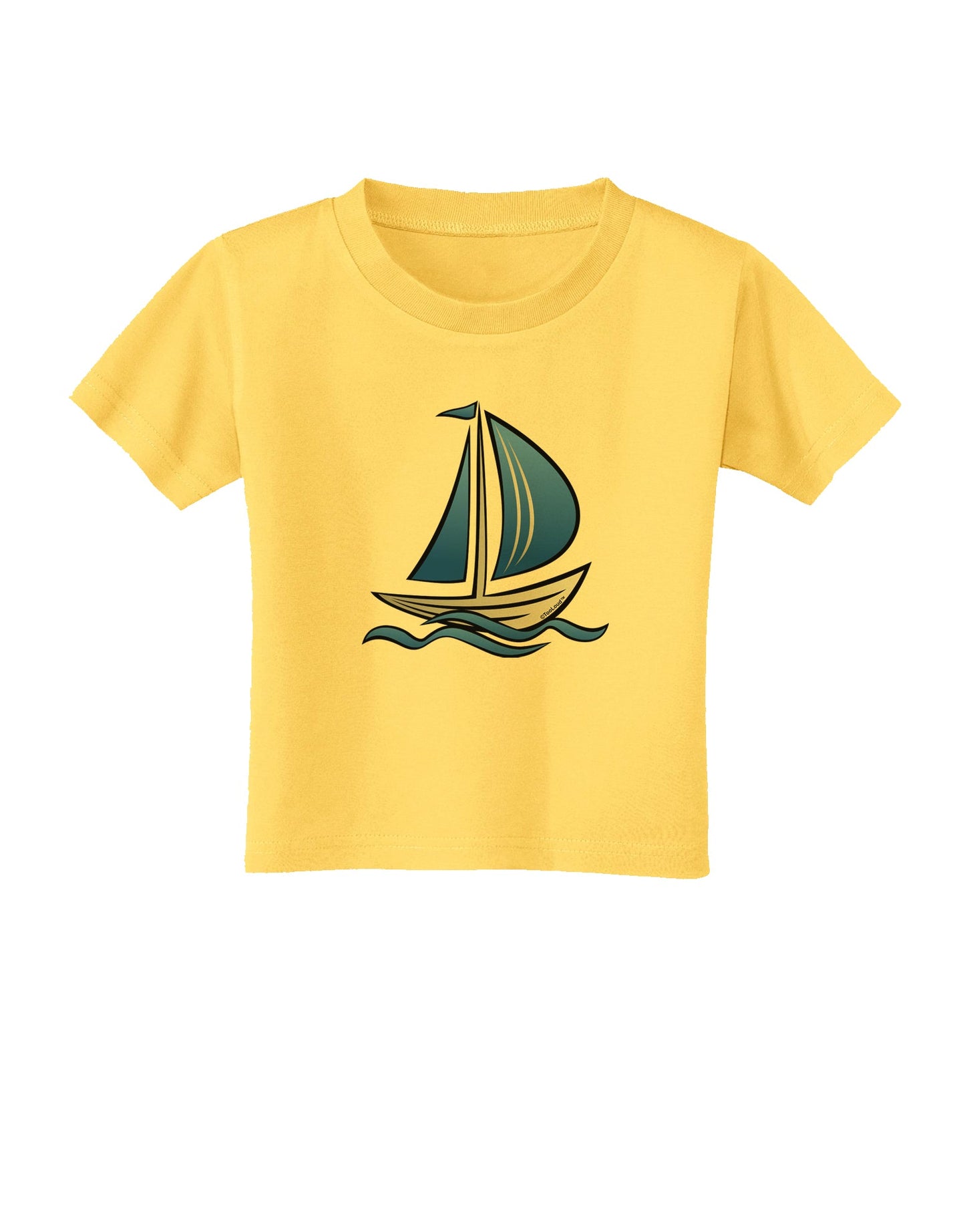 Blue Sailboat Toddler T-Shirt-Toddler T-Shirt-TooLoud-Yellow-2T-Davson Sales