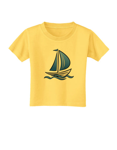 Blue Sailboat Toddler T-Shirt-Toddler T-Shirt-TooLoud-Yellow-2T-Davson Sales