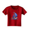 Blue Sailboat Toddler T-Shirt Dark-Toddler T-Shirt-TooLoud-Red-2T-Davson Sales