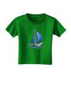 Blue Sailboat Toddler T-Shirt Dark-Toddler T-Shirt-TooLoud-Clover-Green-2T-Davson Sales