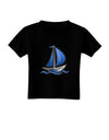 Blue Sailboat Toddler T-Shirt Dark-Toddler T-Shirt-TooLoud-Black-2T-Davson Sales