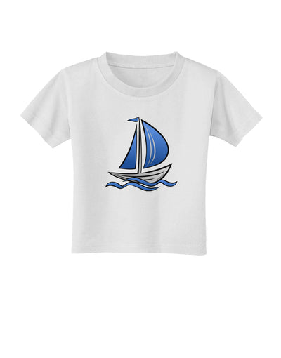 Blue Sailboat Toddler T-Shirt-Toddler T-Shirt-TooLoud-White-2T-Davson Sales