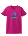 Blue Sailboat Womens Dark T-Shirt-TooLoud-Hot-Pink-Small-Davson Sales