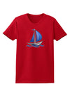 Blue Sailboat Womens Dark T-Shirt-TooLoud-Red-X-Small-Davson Sales