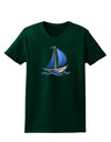 Blue Sailboat Womens Dark T-Shirt-TooLoud-Forest-Green-Small-Davson Sales