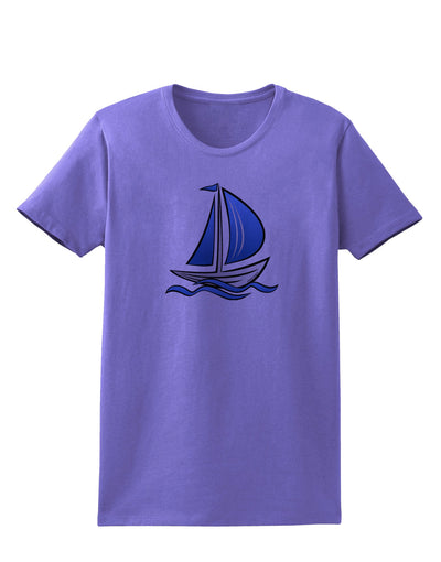 Blue Sailboat Womens T-Shirt-Womens T-Shirt-TooLoud-Violet-X-Small-Davson Sales