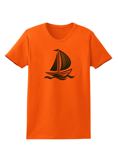 Blue Sailboat Womens T-Shirt-Womens T-Shirt-TooLoud-Orange-X-Small-Davson Sales