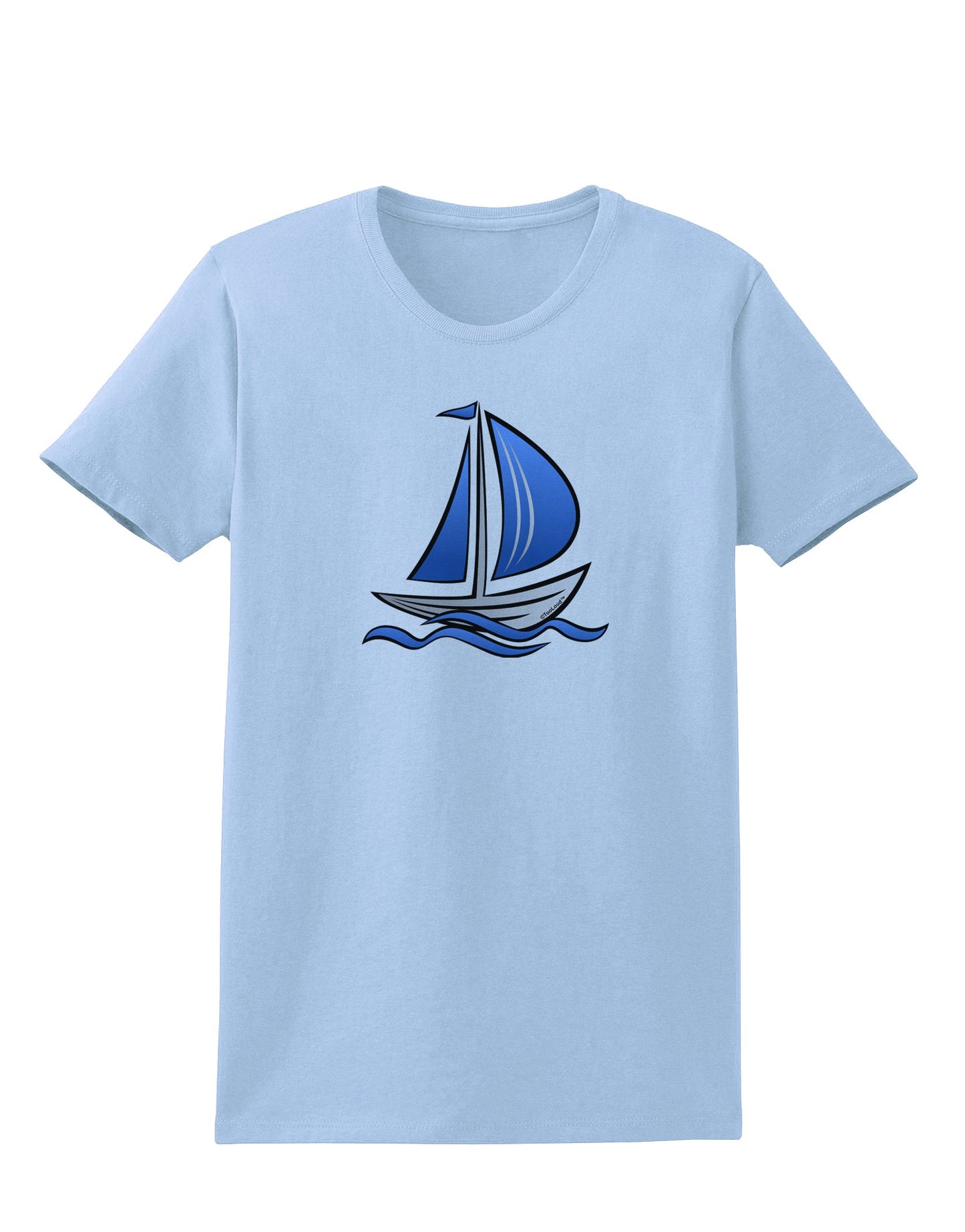 Blue Sailboat Womens T-Shirt-Womens T-Shirt-TooLoud-Light-Blue-X-Small-Davson Sales