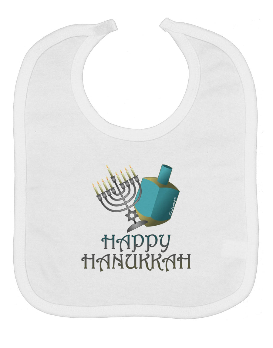 Blue & Silver Happy Hanukkah Baby Bib