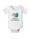 Blue & Silver Happy Hanukkah Baby Romper Bodysuit-Baby Romper-TooLoud-White-06-Months-Davson Sales