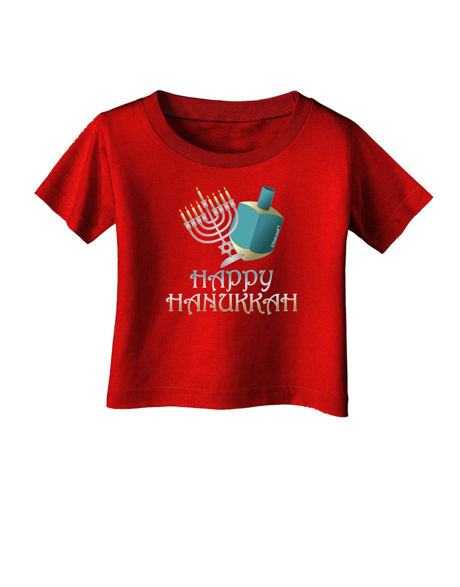 Blue & Silver Happy Hanukkah Infant T-Shirt Dark-Infant T-Shirt-TooLoud-Red-18-Months-Davson Sales