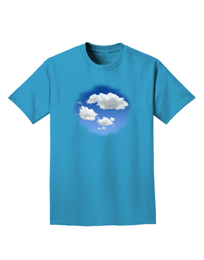 Blue Sky Puffy Clouds Adult Dark T-Shirt-Mens T-Shirt-TooLoud-Turquoise-Small-Davson Sales