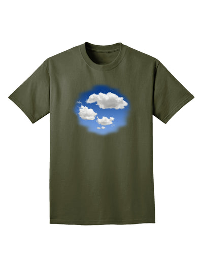 Blue Sky Puffy Clouds Adult Dark T-Shirt-Mens T-Shirt-TooLoud-Military-Green-Small-Davson Sales