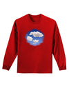 Blue Sky Puffy Clouds Adult Long Sleeve Dark T-Shirt-TooLoud-Red-Small-Davson Sales